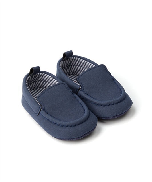 Mothercare Navy Moccasin Pram Shoes 1